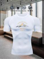 Men's Chest Mount Annapurna Trek Logo Print Compression Shirt High Elasticity Moisture Wicking Sportswear S balta