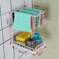 Kitchen Rag Rack Stainless Steel Drain Storage Organizer Wall Mounted Towel Dishcloth Sponge Holder juoda
