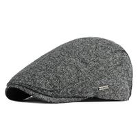 Fashion Winter Beret Hat Thick Warm Soft Newsboy Hat Adjustable Retro Leisure Visor Cap Men Women tamsiai pilka spalva