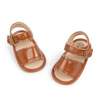 2025 Summer Toddler Sandals: Solid Color Velcro Flower Design 13cm (12-18 Months) / 83.1g ruda