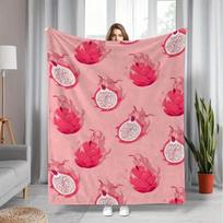 Manta moderna de franela con estampado de fruta de dragón adecuada para sofá, cama, oficina, viajes, camping, decoración de 75cmx90cm