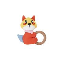 Fox Shaped Plush Ring Chew Toy Durable Teething Entertainment Toy for Pets Soft Animal Design Interactive Play One Size