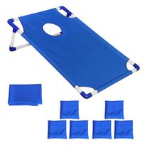 Bean Bag Toss Game Set with Foldable Frame Portable Cornhole Style Outdoor Indoor Target Throwing Game for Family Parties Backyard Fun One Size mėlyna