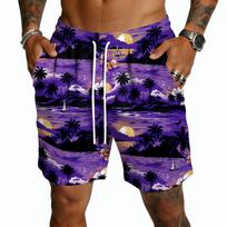 Men's Casual Drawstring Shorts Lightweight Quick Dry Five Inch Inseam Hawaiian Print Beachwear Summer Bottoms with Pockets S chaki
