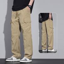 Mens quick dry hiking pants lightweight work cargo pants stretch outdoor travel fishing trousers M chaki