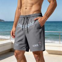 Men's Lightweight Basketball Shorts Casual Sports Five-Point Pants with Printed Design Elastic Waistband Drawstring Pockets M