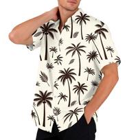 Men's Short Sleeve Button Down Shirt Hawaiian Style Palm Tree Print Casual Loose Fit Breathable Vacation Daily Wear Shirt XXXXXL juoda