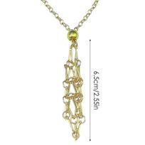 Stainless Steel Design Crystal Cage Necklace Holder Net Metal Chain Stone Collecting Holder Adjustable Pendant Jewelry
