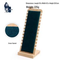 Bamboo Wood Necklace Display Stand: 12-Position Velvet Jewelry Rack