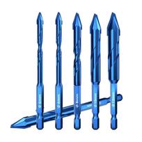 Professional Carbide-Tipped Drill Bit Set 5 Pieces for Polished Tiles Masonry Wood Metal and Glass - 6mm to 12mm Sizes