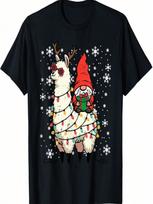 Christmas Gnome On Llama Xmas Alpaca Boys Kids unisex Wounisex T-Shirt S įvairiaspalvis