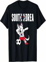 Dabbing Husky Dog South Korea Soccer Fans Jersey Korean Flag unisex Wounisex Kids T-Shirt S įvairiaspalvis