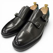 Pristine John Lobb Dress shoes WILLIAM Double monk strap black leather mens Used