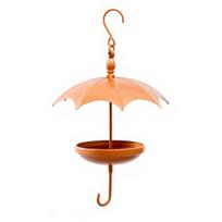 Umbrella-Shaped Bird Feeder Rustic Outdoor Wildbird Feeder with Rain Guard Decorative Hanging Platform Seeds Tray for Courtyard Balcony 1