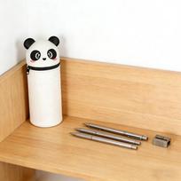 Hot Panda Pencil Case Telescoping Silicone Cartoon Animal Pen Holder Student Stationery Storage Bag High Capacity Toys balta