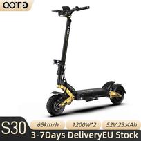 OOTD S30 10'' Electric Scooter 65KM/H 1200W*2 Dual Motor 52V/23.4Ah Battery 60KM Range Folding Hydraulic Brake E Scooter S30 65KM/H juoda