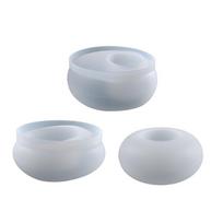 Crystal Epoxy Resin Mold Round Oval Candle Holder Pot Table Silicone Mold Clay Mold Diy Silicone Mold