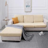 Aksominiai sofos sėdynių pagalvėlių užvalkalai svetainei pagalvėlė Chaise Longue prabangūs kampiniai baldai sofos užvalkalai L forma KB 60-90cm kreminė