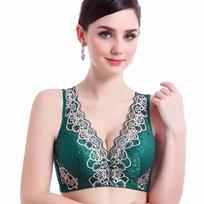 Vest-style Sexy Breast Adjustment Underwear Ladies Small Chest Breathable No Steel Ring Lace Lace Gather Bra 32/70 beige