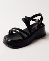 Prima d'Arte 6651 36 wedge sandals black leather 37 juoda