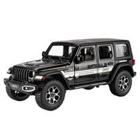 1/22 Jeep Wrangler Rubicon lydinio modelis automobilio žaislas Metalinis liejinys Traukiamas Atgal Garso ir šviesos Automobilio žaislai Vaikams Transporto priemonė juoda