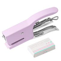 Metal Handheld Stapler Heavy Duty Office Desk Stapling Tool Colorful Ergonomic Stapler for School Home Paper Binding Equipment violetinė