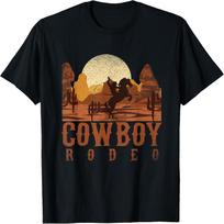 Cowboy Rodeo Western Texan Gift Horseback Riding Cowboy T-Shirt S juoda