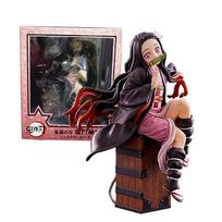 15CM Demon Slayer Kamado Nezuko Sitting Model Toy PVC Figure Toy Gift Collection Box Decoration Desktop Collection Decoration No box