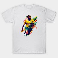 Men Black Print T-shirt Pele No-Cut Transfer Paper Print Cotton Tshirt S balta