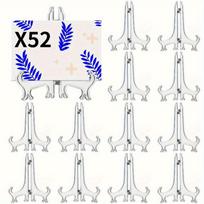 Set of 52 Clear Plastic Classic Style Easels - Display Stand Plate Holders for Pictures Artworks and Plaques. Black