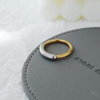Gold & Silver Two-Tone Light-Sensitive Unisex Gold-Plated Ring – European & American Simple Fashion for Women Size 6