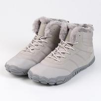 Unisex Non Slip Casual Winter Boots Warm Fur Lining Shoes For Men & Women Outside Shoes With Fleece Barefoot Snow Short Boots 36 smėlis