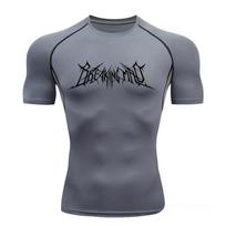 Gym Training T-shirt High Elasticity Tight Fit Summer Jogging  Cycling Elastic Quick-drying Short-sleeved Men's Daily Sports Top S
