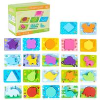 Color Shape 3D Puzzle Baby Toys Montessori Animal Matching Stacking Cognition Early Education Sensory Games Toddlers Wooden Toys