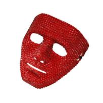 Venetian Masquerade Party Mask Vintage Full Face Mask Rhinestone Mask  Facial Jewelry Accessories raudona
