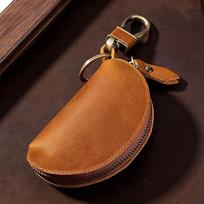 Crazy Horse Leather Key Case with Carabiner Multi-Color Key Storage Bag  for Secure Keys Storage ruda