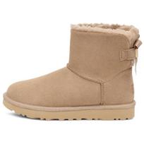 UGG Bailey B2S Cow Split Leather Fleece Lined, Fashion, Minimalist Style Short Snow Boots Women's Sand 1153611-DUNE 38