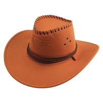 New Artificial Suede Western Cowboy Hat Felt Curved Brim Roll Brim Cowgirl Cap Ethnic Tibetan Style Felt Cap Outdoor Riding ruda