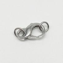 S925 Sterling Silver Pearl Necklace Lobster Clasp with Double Closed Loop 8-Shape Connector S925 Silver platina