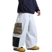 Men's and Women's Waterproof Windproof Multi-Pocket Snowboard Ski Pants for Winter Outdoor Sports XL
