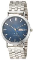 ALIAS Analog Watch Amalfidia Waterproof Day and Date Display Metal Band Navy Dial Silver (Arias) WW19039A-120 Men's mėlyna