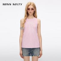 MISS SIXTY Women's Sleeveless Lace Print Twisted Top S
