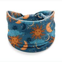 New Elastic Wide Headbands Boho Flower Print Turban Star Printed Wide Brim Printed Headscarf Girls