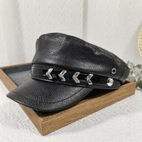 Trendy Black Women's Beret British Style Pu Leather Captain Caps Vintage Newsboy Cap Fashion Accessories