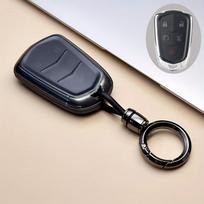 Automobilio rakto korpuso dėklas Cadillac ATS CT6 CTS DTS XT5 Escalade ESV SRX STS XTS ELR 2014 - 2018 nuotolinio rakto laikiklis raktų pakabukas skaidri juoda spalva
