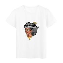 Sexy Black Girl Printed Women T Shirts Fashion Top Tumblr Short Sleeve Shirts Y2K Lady Harajuku XL