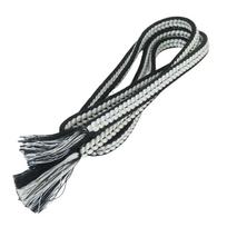 Used Vintage Japanese Kimono  Band tightening Pure silk black Light gray braid
