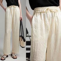 Women's Acetate Wrinkle Casual Pants L abrikosas