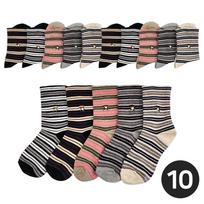 SL009 Arnold Palmer Maternity Socks Long Ankle Non-Tightening Striped Non-Compression Diabetic Socks Made in Korea 10 Pairs 10 pairs of non-tightening straps