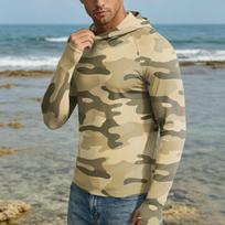 Men's UPF50+ Sun Protection Hoodie Lightweight Quick Dry Long Sleeve Hooded Shirt Outdoor Sports Fishing Hiking Running Top XXL